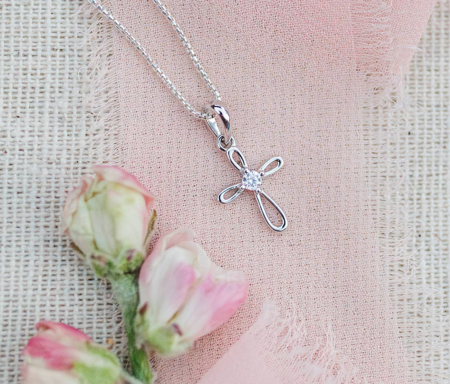 Children's First Communion Sterling Silver Cross Necklace