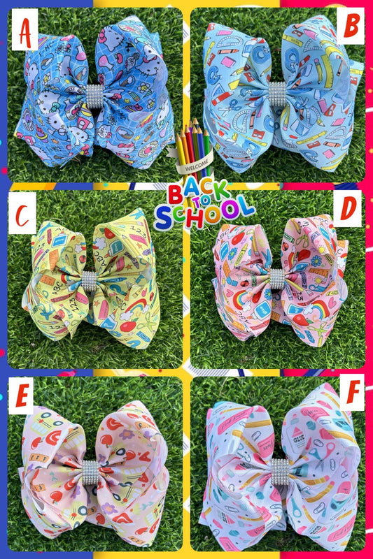 🎒 BACK TO SCHOOL DOUBLE LAYER HAIR BOWS.