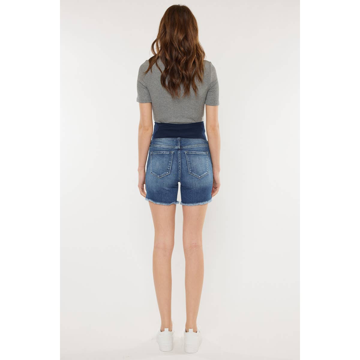 MATERNITY FULL BAND DENIM SHORT