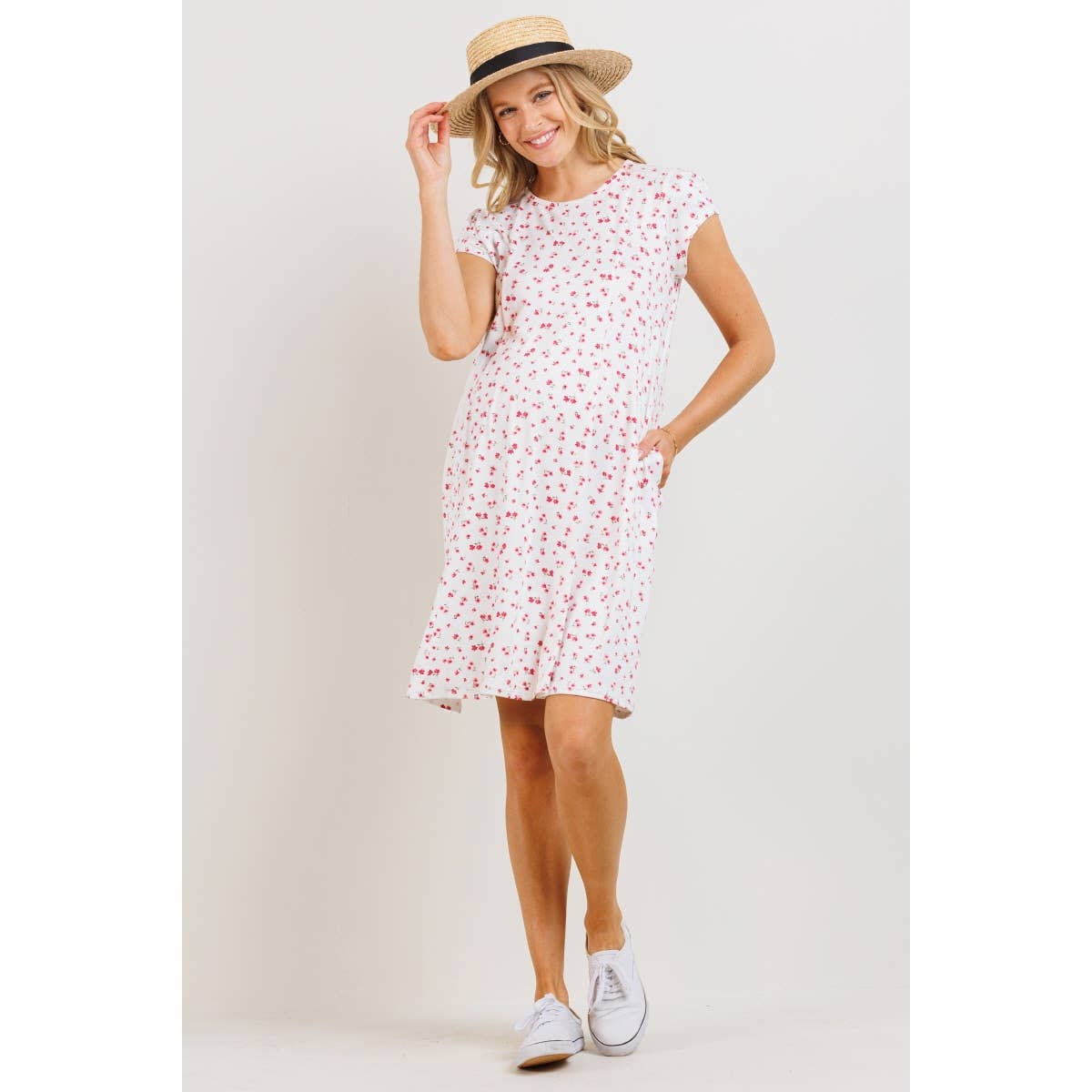 Ditsy Floral Flared Maternity Mini Dress