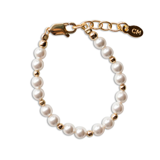 Girls 14K Gold-Plated Pearl Baby Bracelet Children's Jewelry