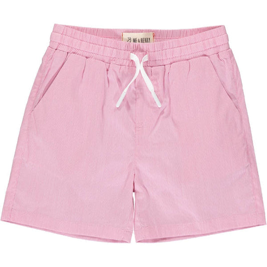 Pink Microstripe Swim Shorts