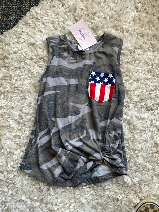 Camo Flag Pocket Tank