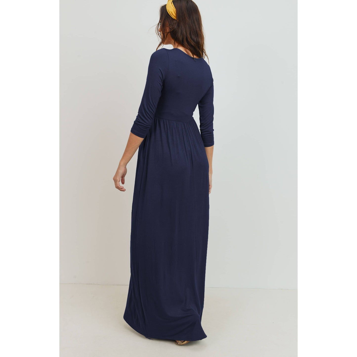 Surplice Maternity Nursing Maxi Dress with Pockets