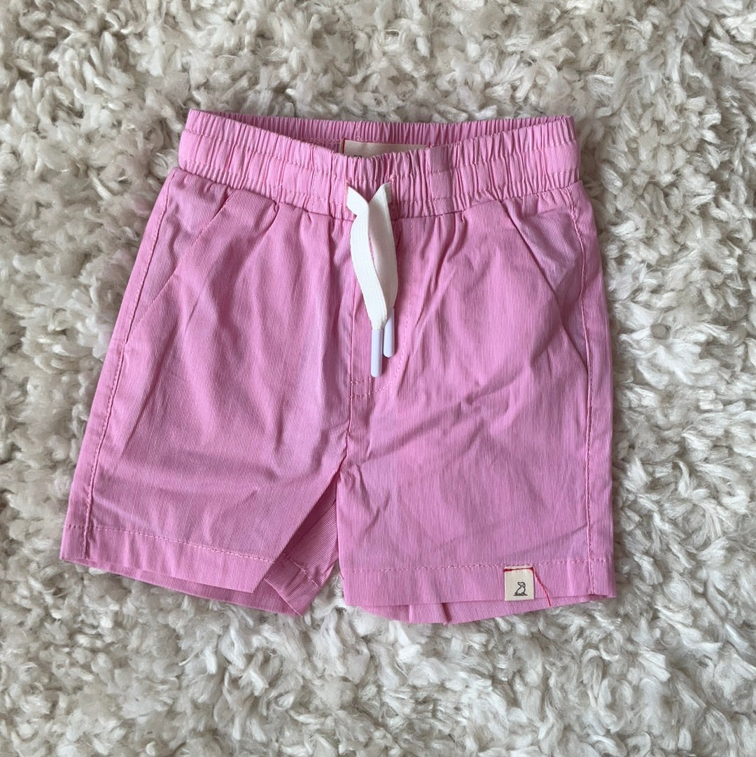 Pink Microstripe Swim Shorts