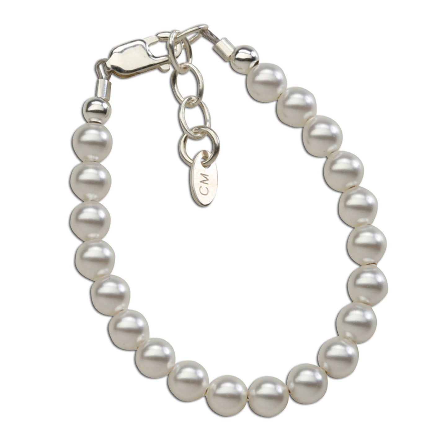 Sterling Silver Baby's 1st Pearls Bracelet Keepsake Gift