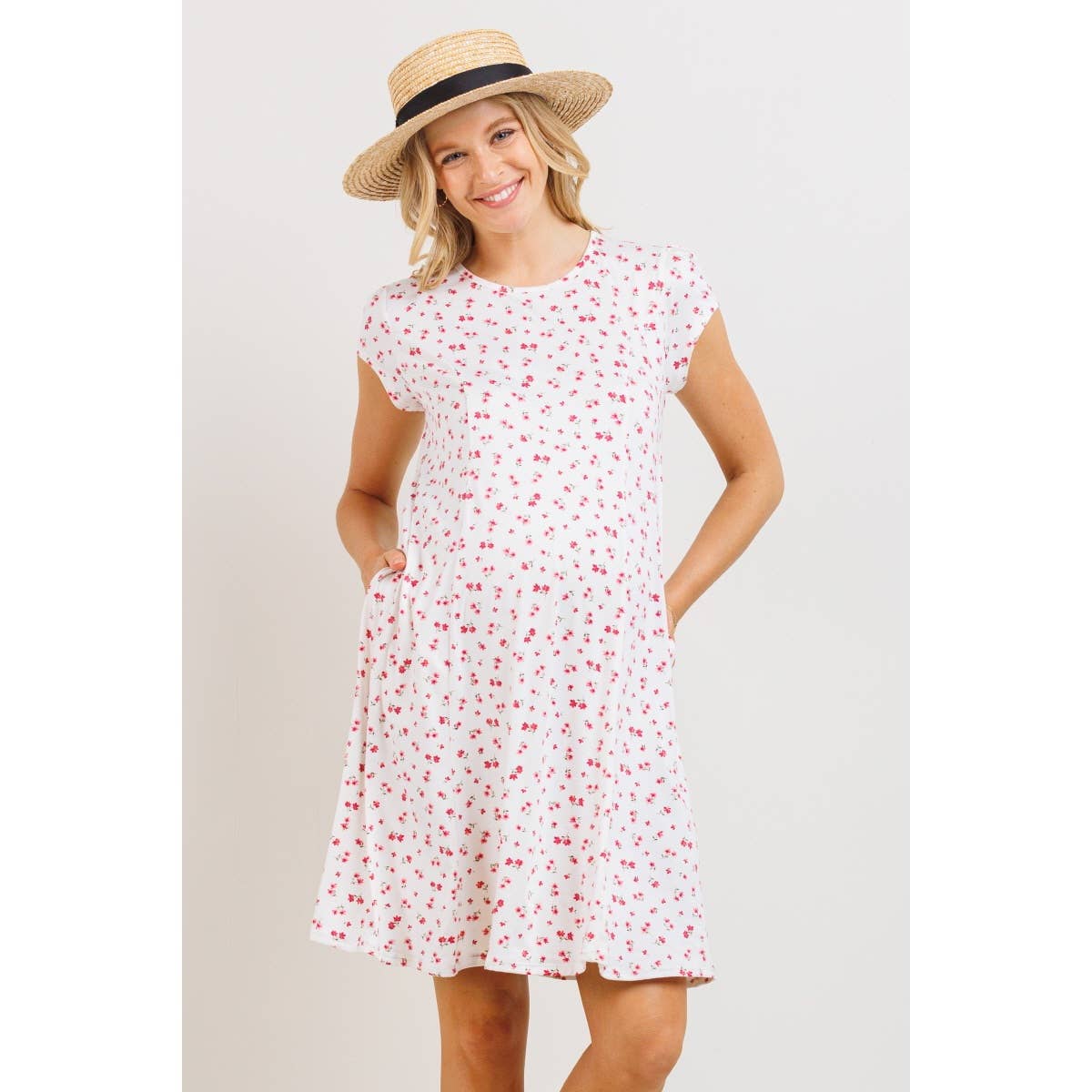 Ditsy Floral Flared Maternity Mini Dress