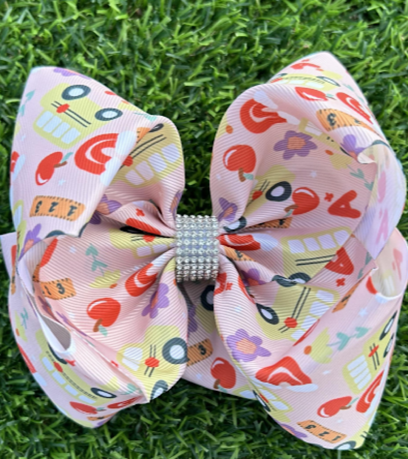 🎒 BACK TO SCHOOL DOUBLE LAYER HAIR BOWS.