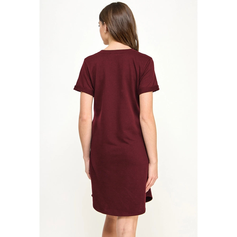 Crew Neck T-Shirt Maternity Dress with Pockets