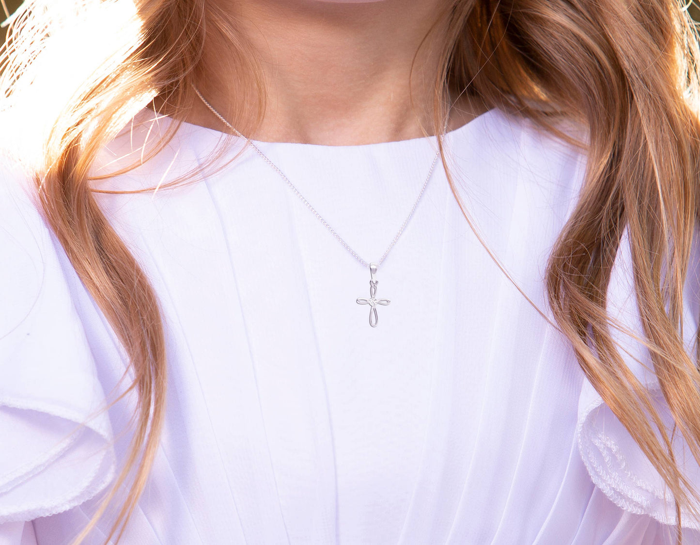 Children's First Communion Sterling Silver Cross Necklace