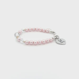 Sterling Silver Little Sister Bracelet with Heart Baby Gift