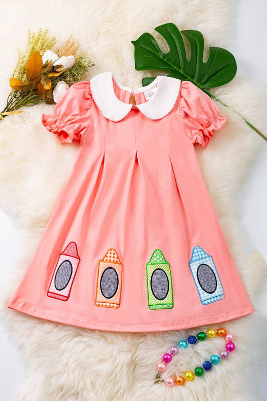 BACK TO SCHOOL CRAYON APPLICATION DRESS