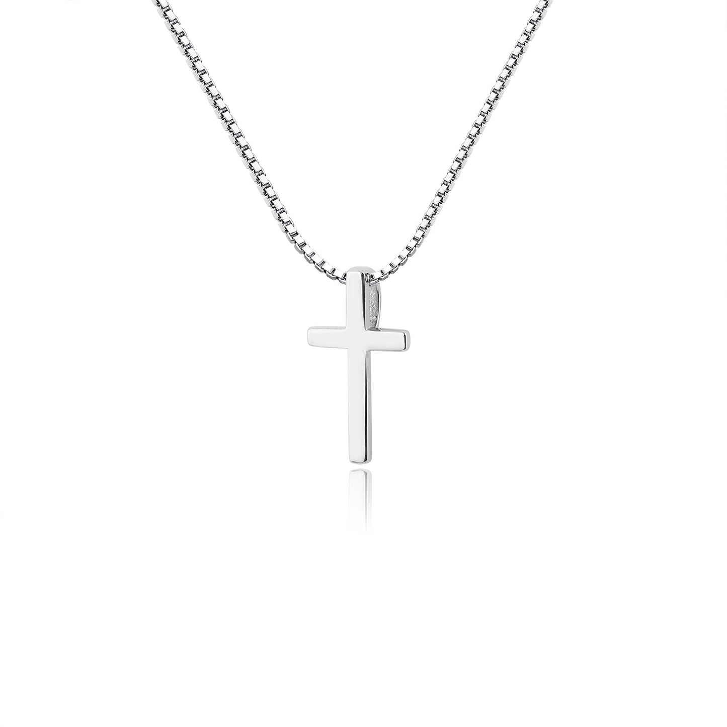 Girls Sterling Silver Cross Charm Necklace-Baptism Communion