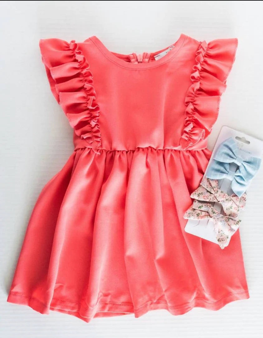 Zoey Dress - Bright Coral