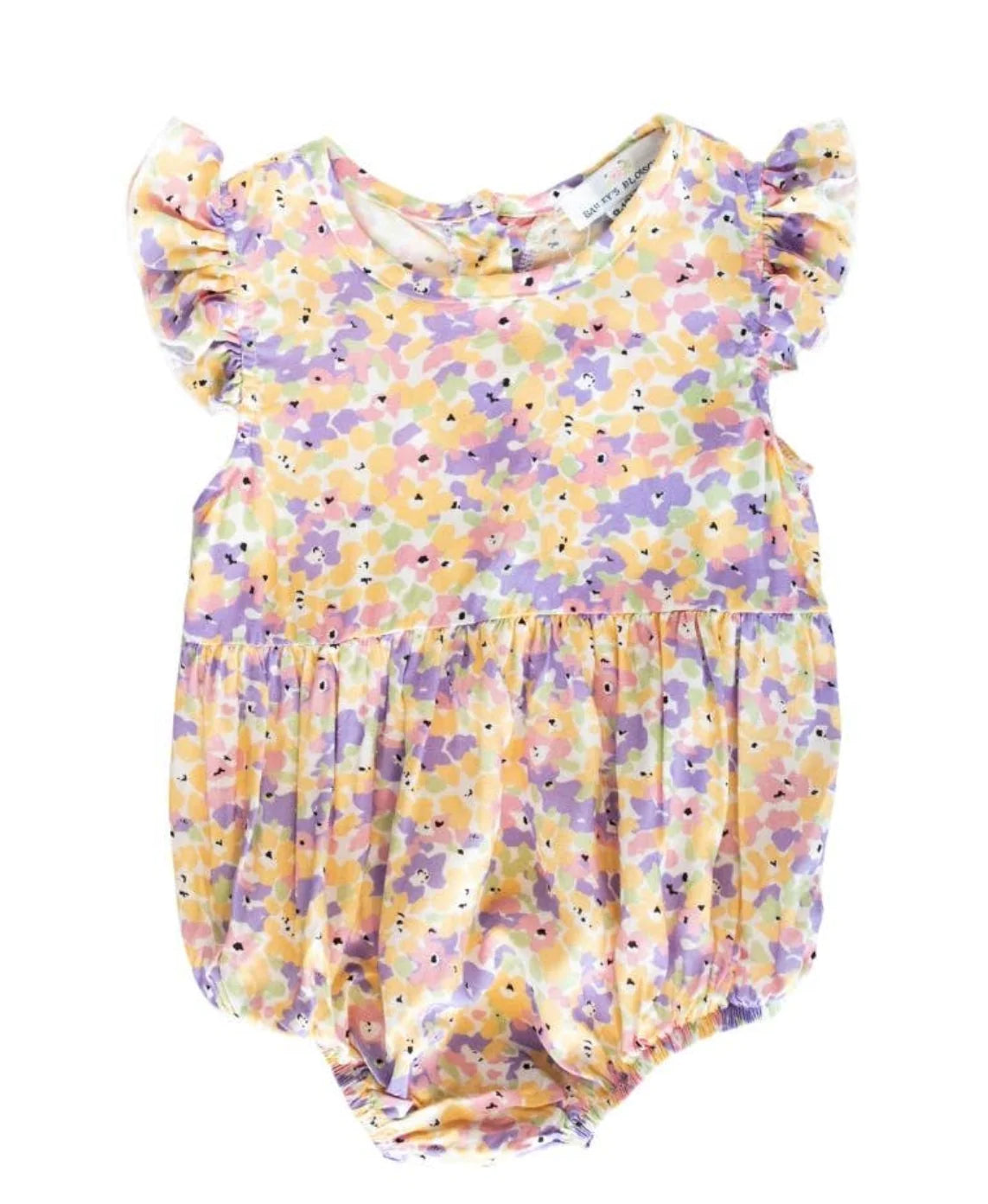 Ruffle Sleeve Bubble Romper- Colorful Floral