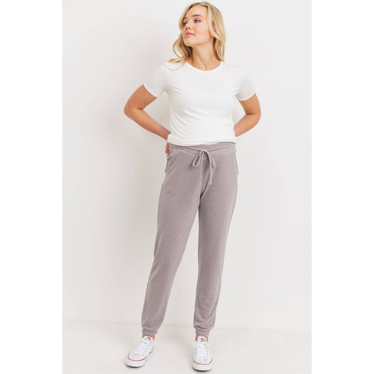 Two-Tone Brushed Terry Maternity Sweatpants